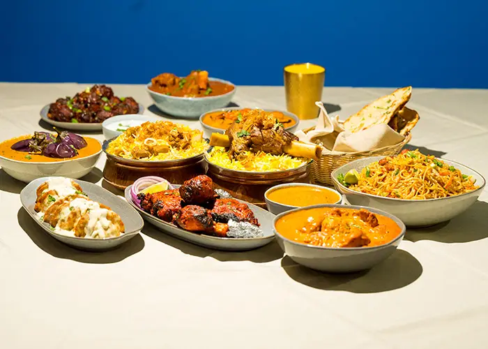 A close view of curries and rice from the Kachiguda Junction kitchen